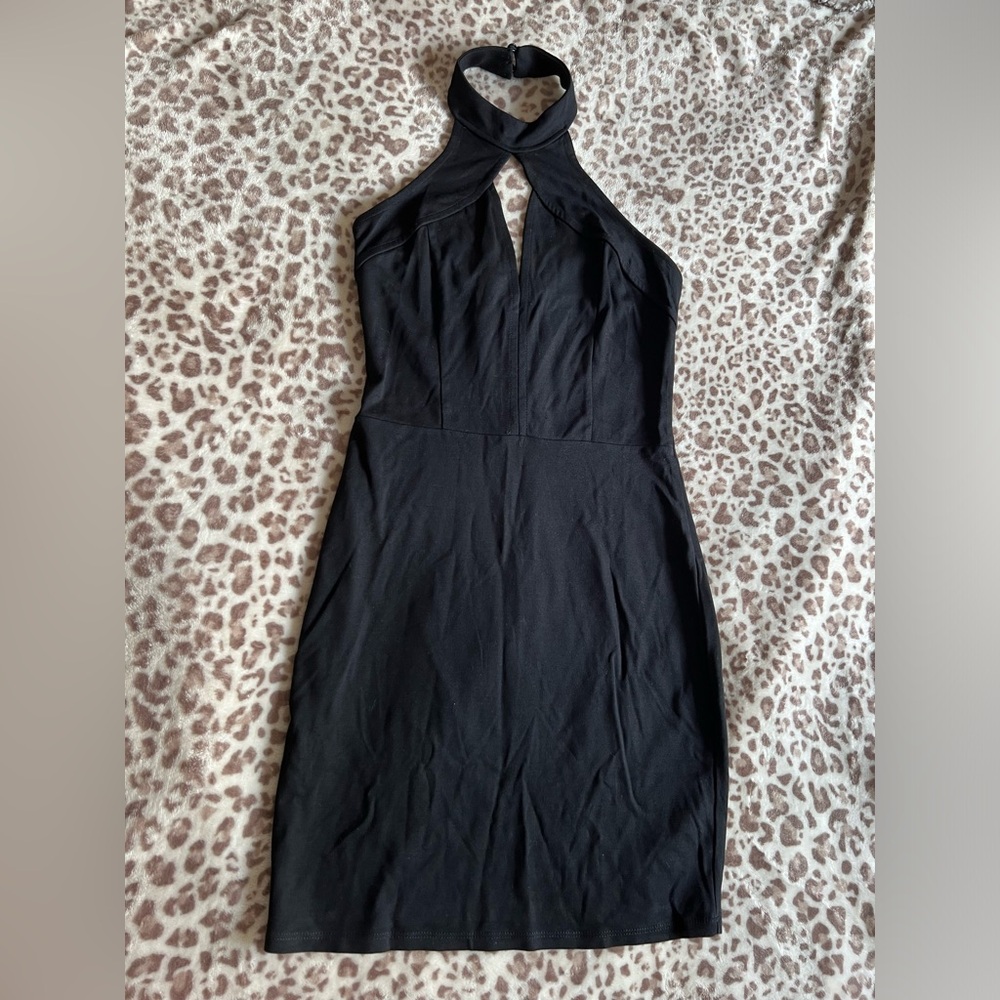 Bodycon halter little black dress